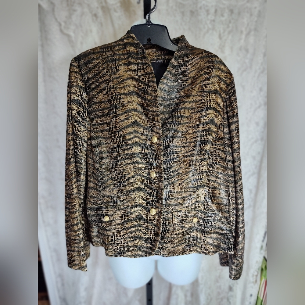 Brown Black snake embossed Jacket